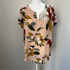 DR2 Floral Blouse - Red, Yellow, Green on Cream